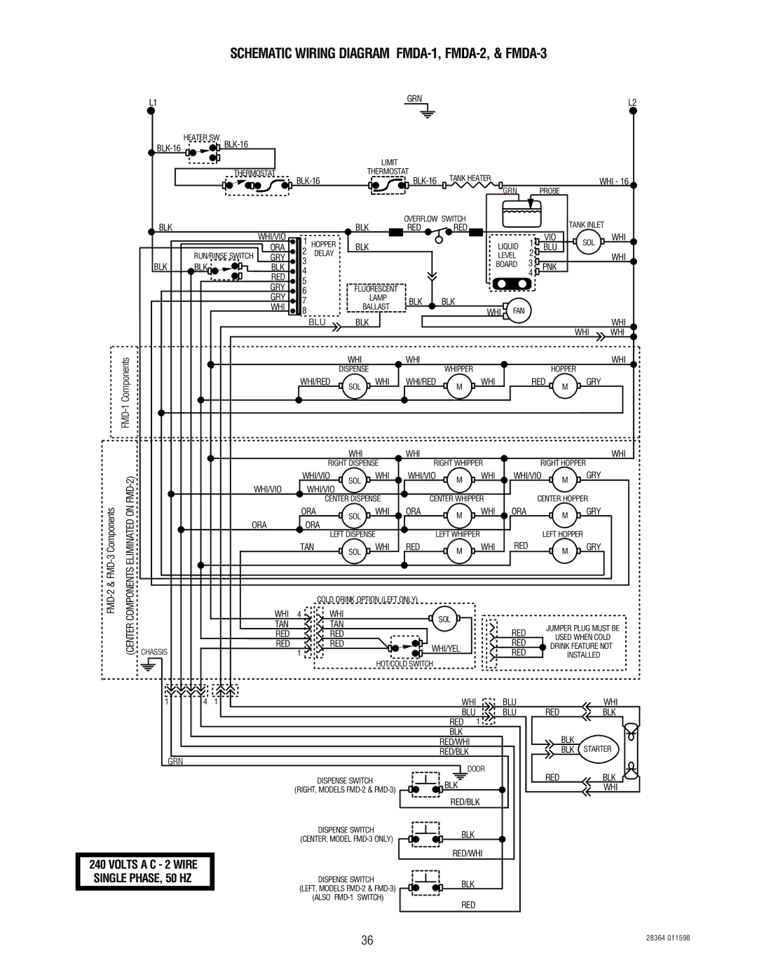 Bunn FMD-3 service manual Schematic Wiring Diagram FMDA-1, FMDA-2, & FMDA-3 