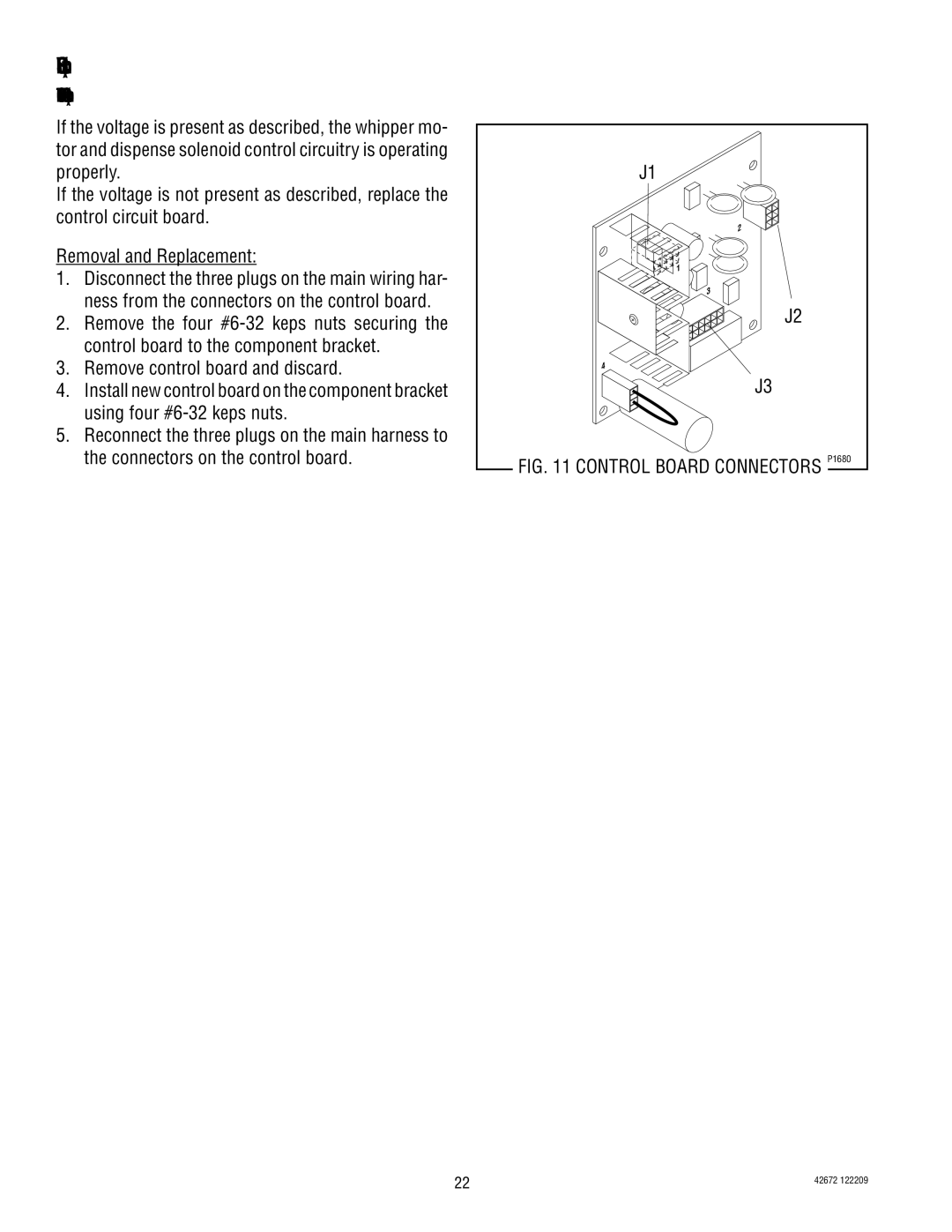 Bunn FMD-5, FMD-4 manual Control Board, Control board to the component bracket, Remove control board and discard 