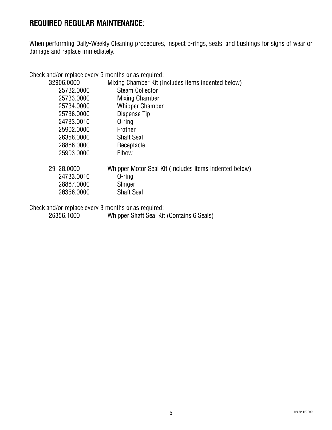 Bunn FMD-4, FMD-5 manual Required Regular Maintenance 