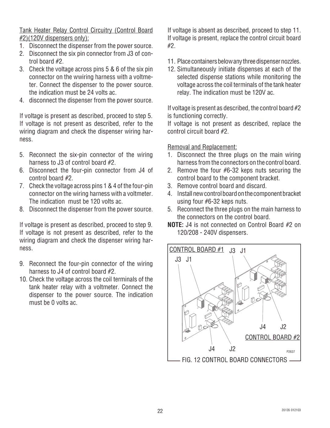 Bunn FMD-5, FMD-4 service manual Control Board Connectors 