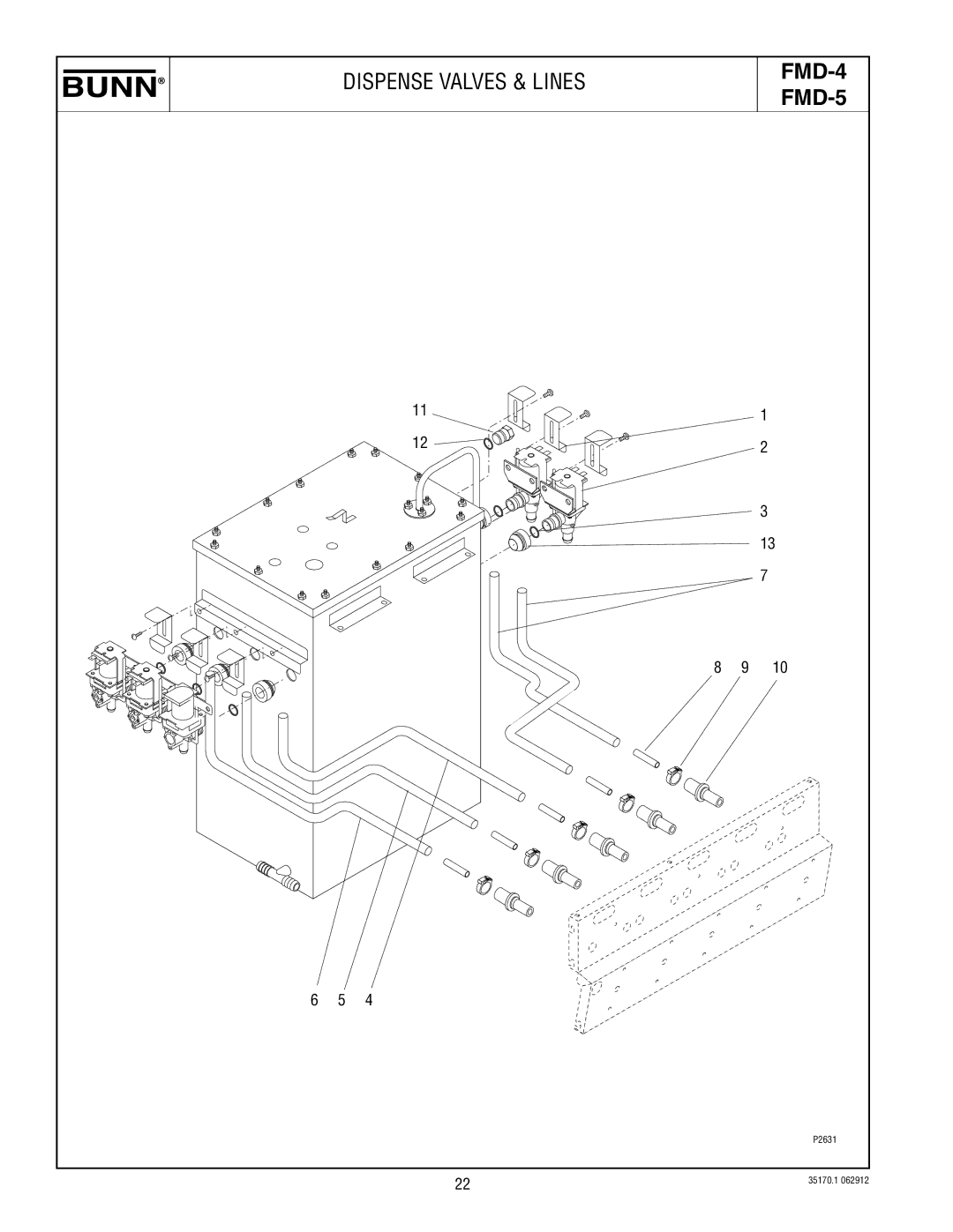 Bunn FMD-5 specifications Dispense Valves & Lines 