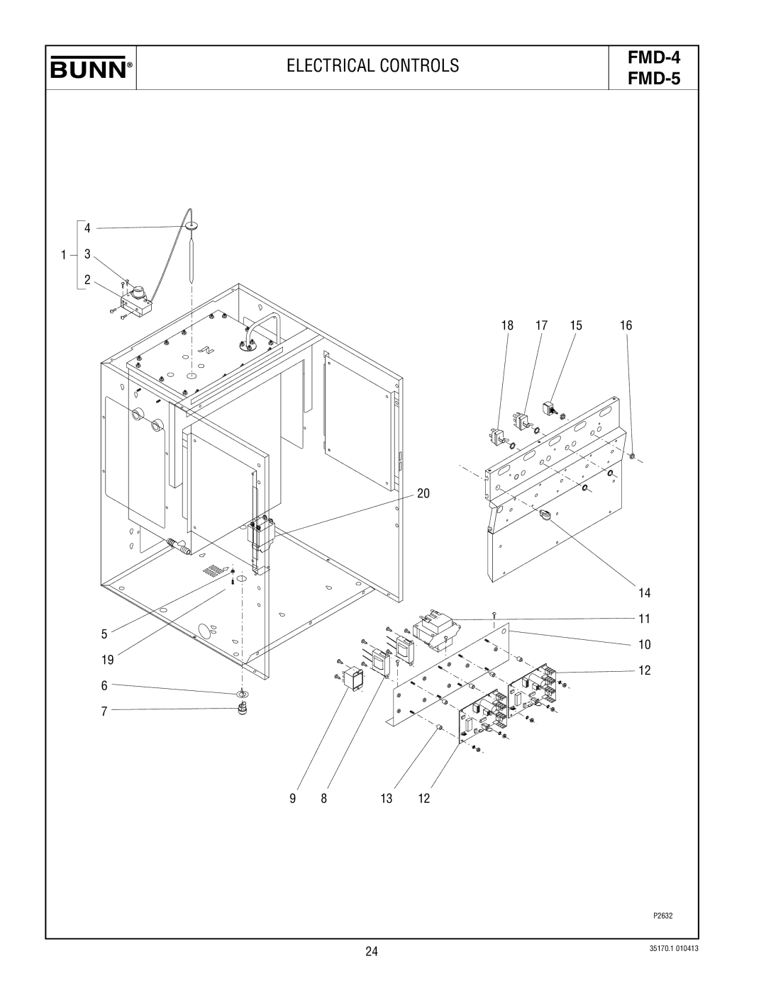 Bunn FMD-5 specifications Electrical Controls 