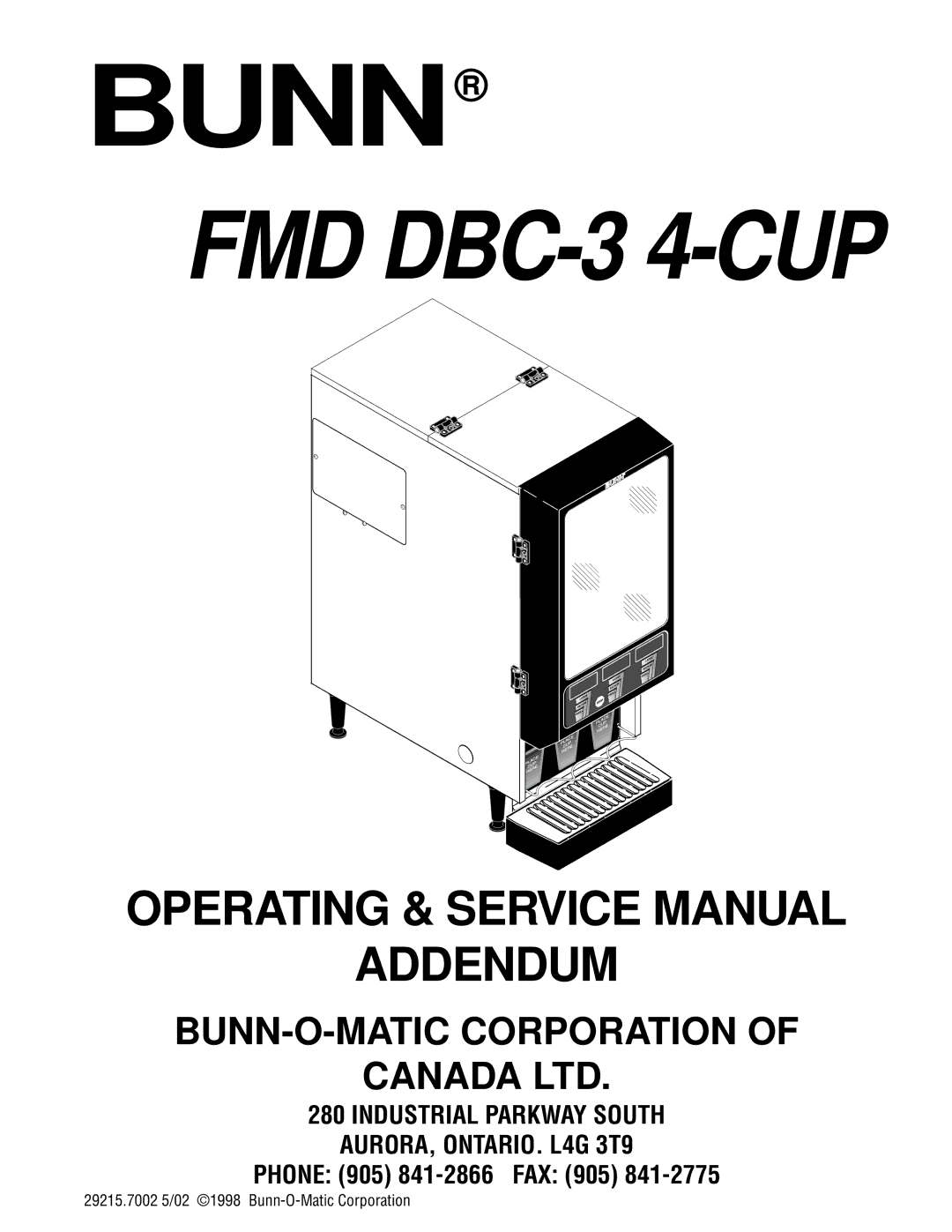 Bunn FMD DBC-3 4-CUP service manual Bunn 