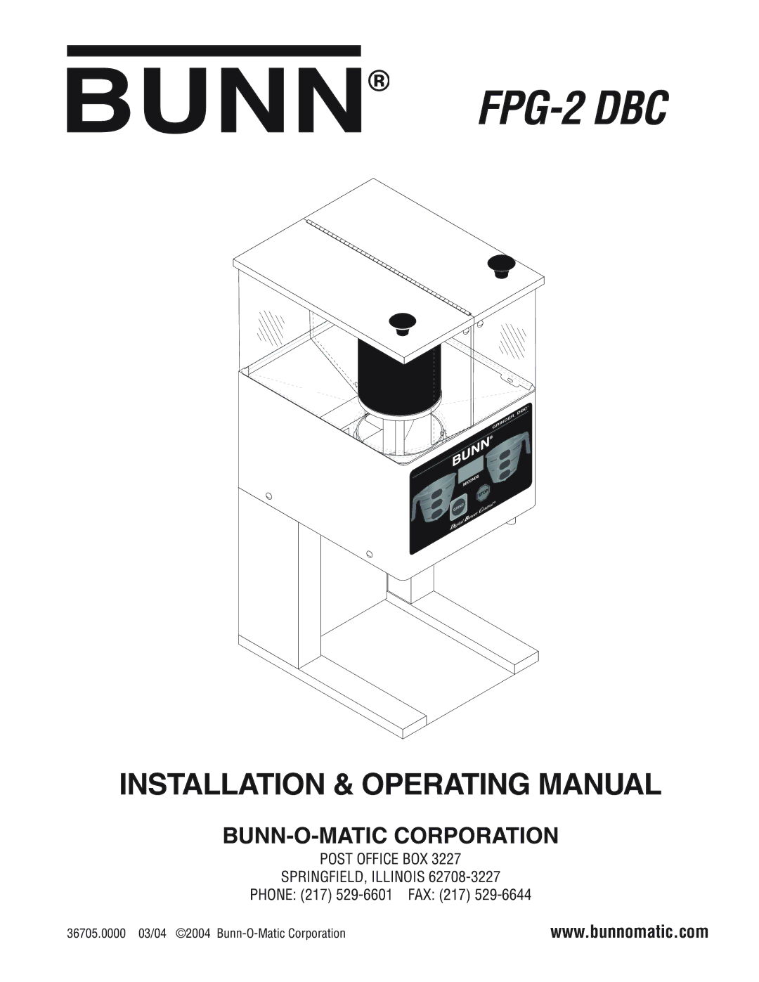 Bunn FPG-2 DBC manual 