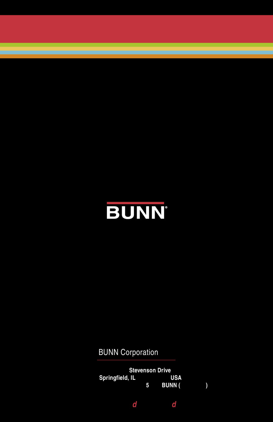 Bunn BX-B, GRX-B, GRX-W, BX-W manual Bunn Corporation 