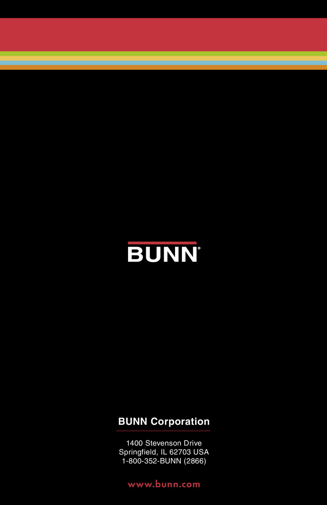 Bunn GRX-B, GRX-W, BX-W manual Bunn Corporation 