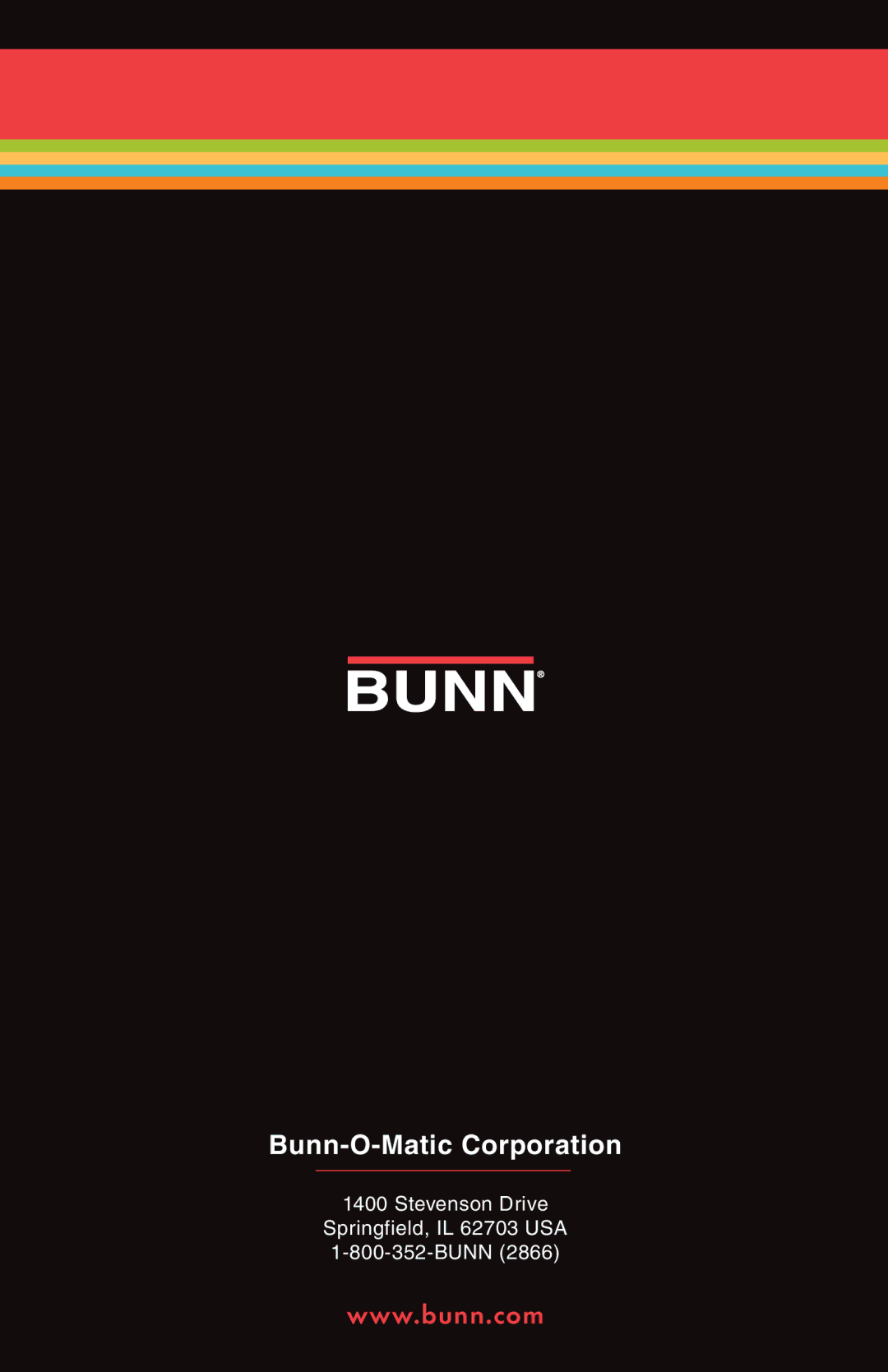 Bunn GRX manual Bunn-O-Matic Corporation 