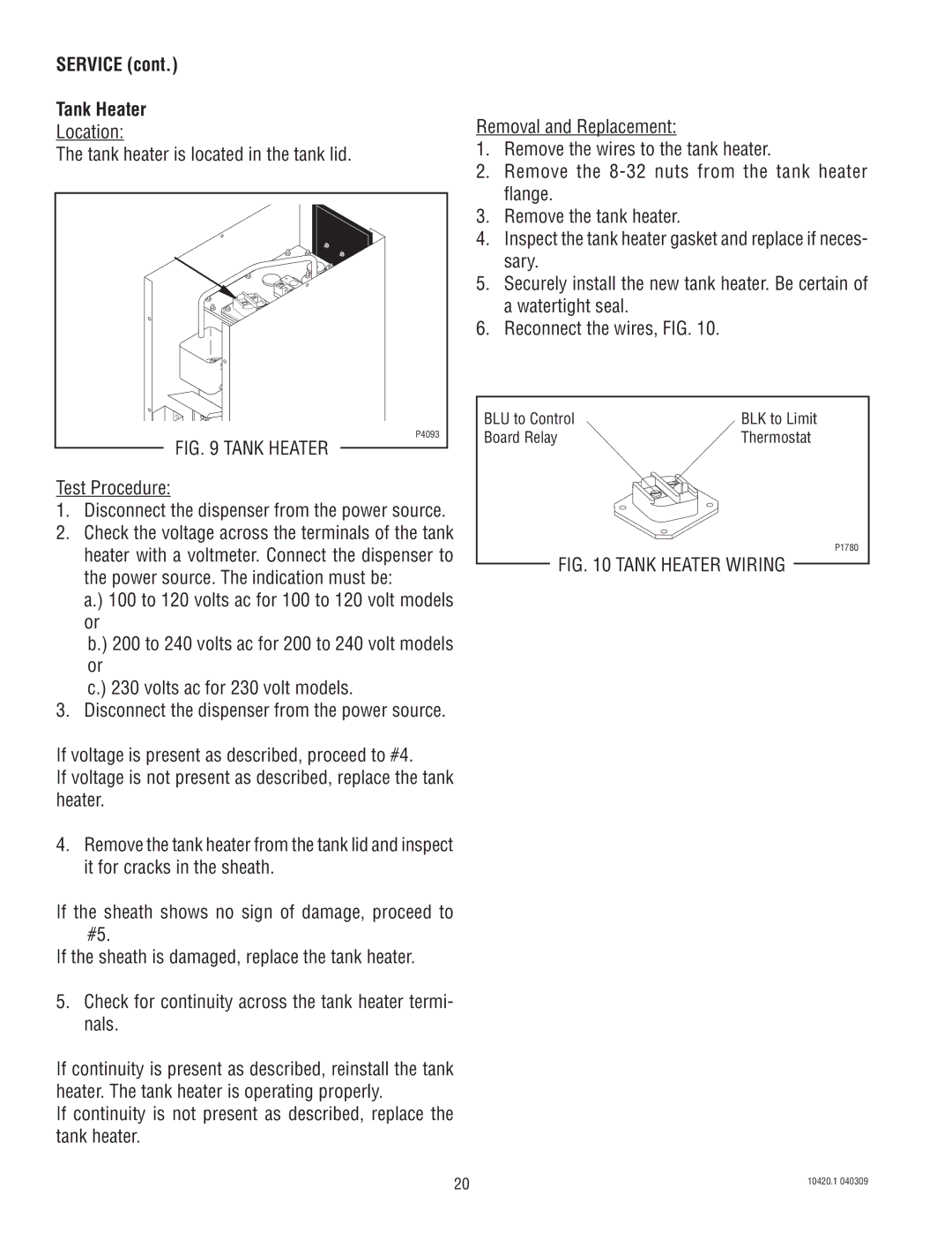 Bunn H5X service manual Service Tank Heater 