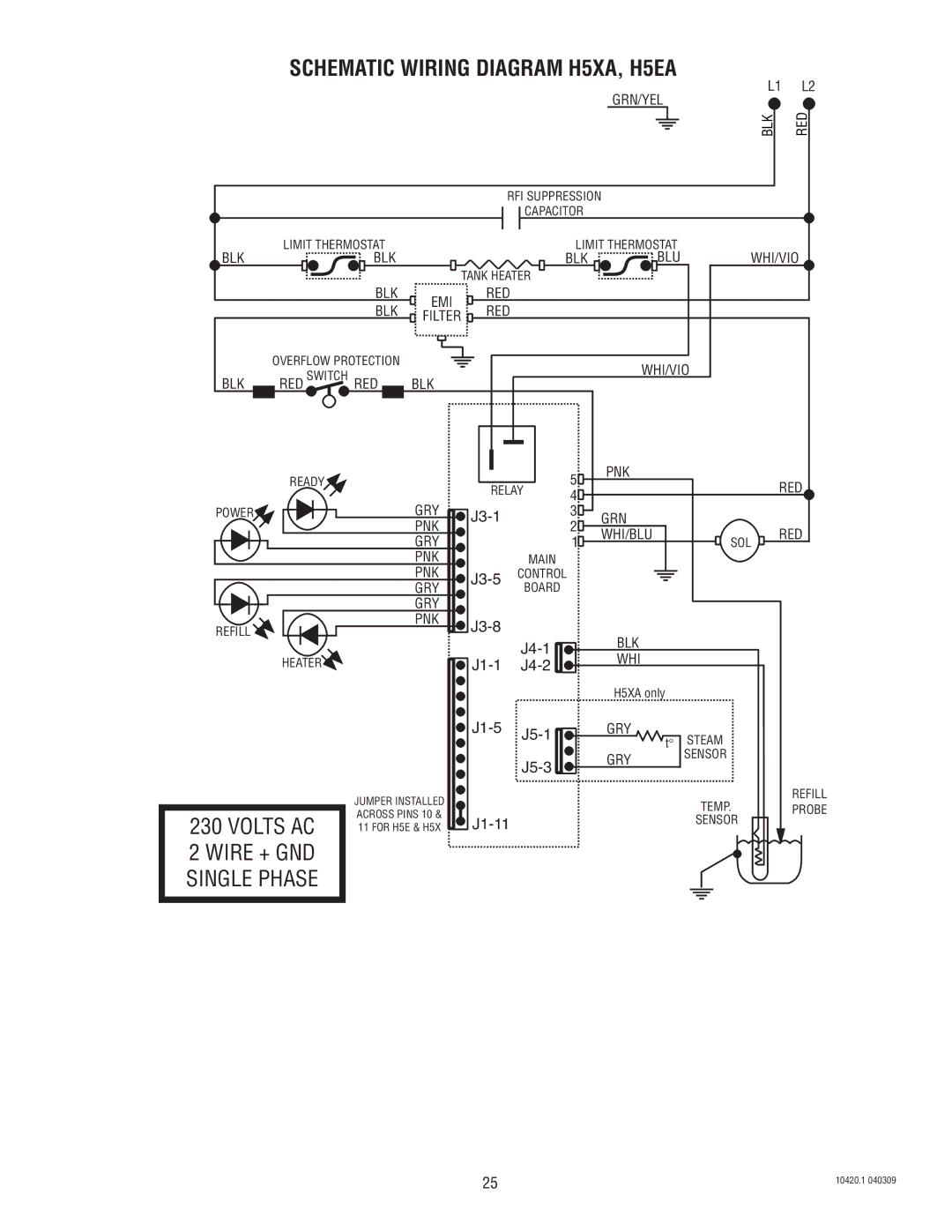 Bunn service manual Schematic Wiring Diagram H5XA, H5EA 