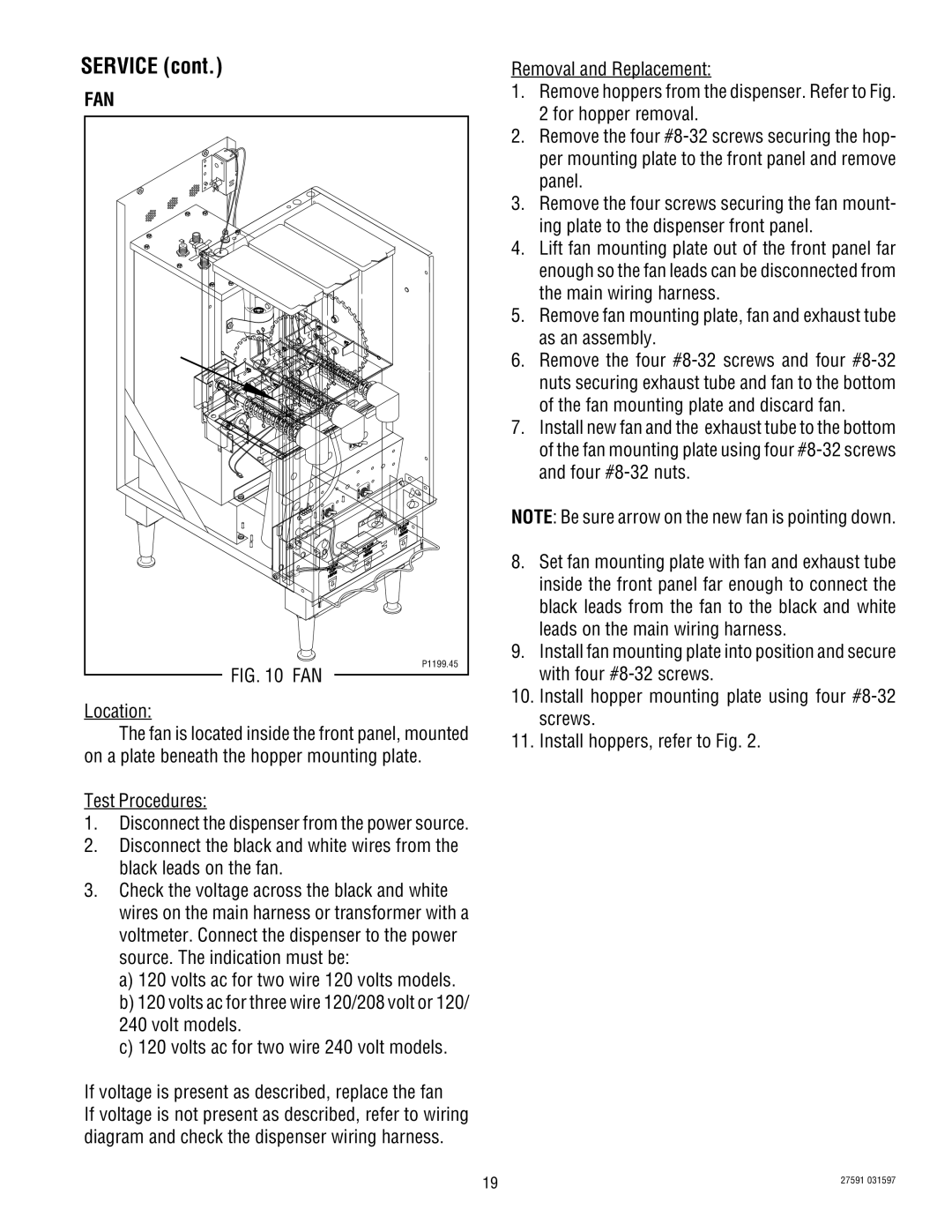 Bunn HC-2 HC-3 service manual Fan, Test Procedures 