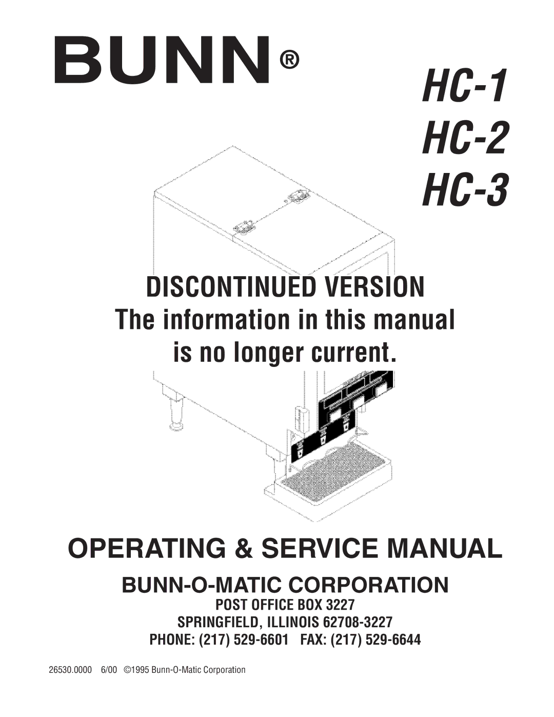 Bunn HC-2 service manual Bunn HC-1 