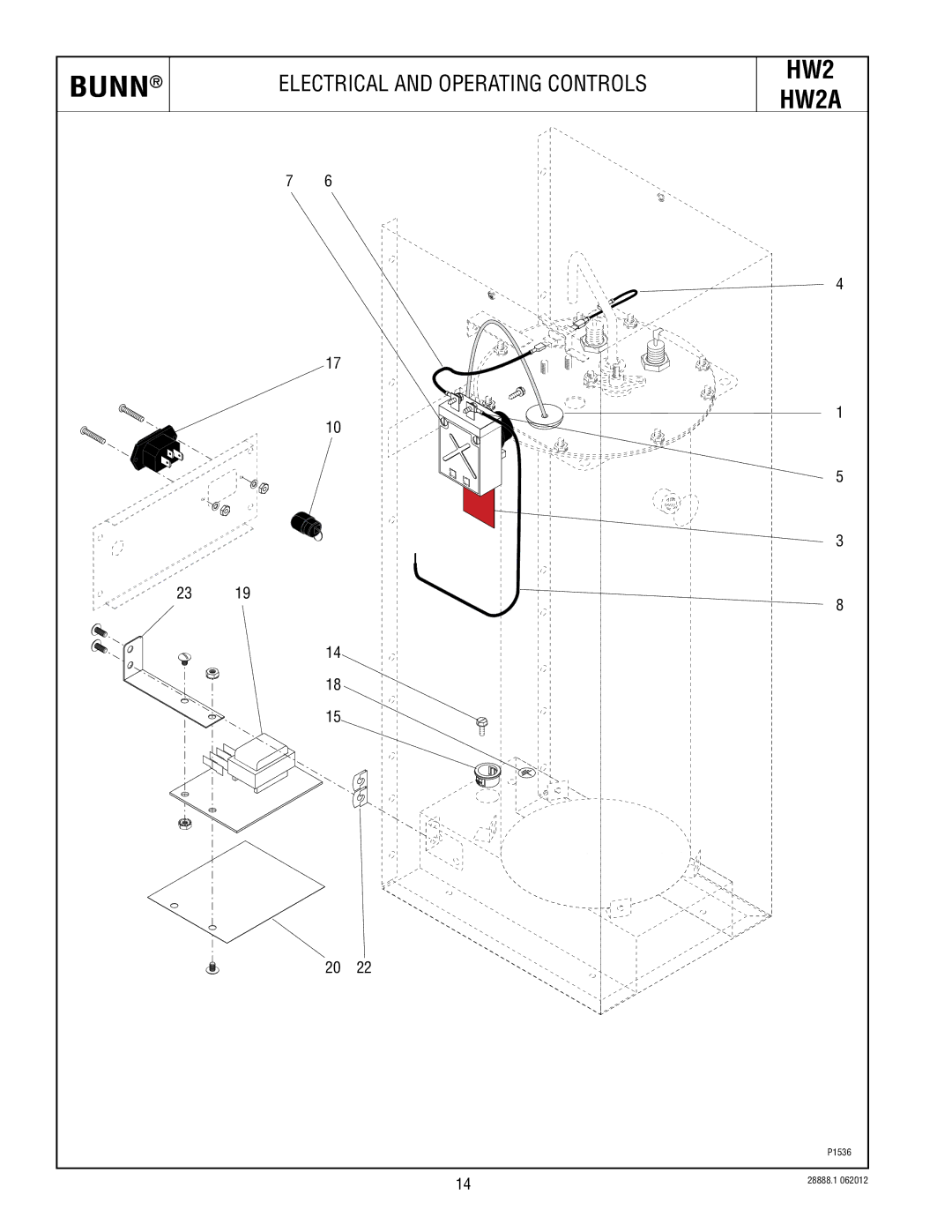 Bunn HW2A specifications Electrical and Operating Controls 