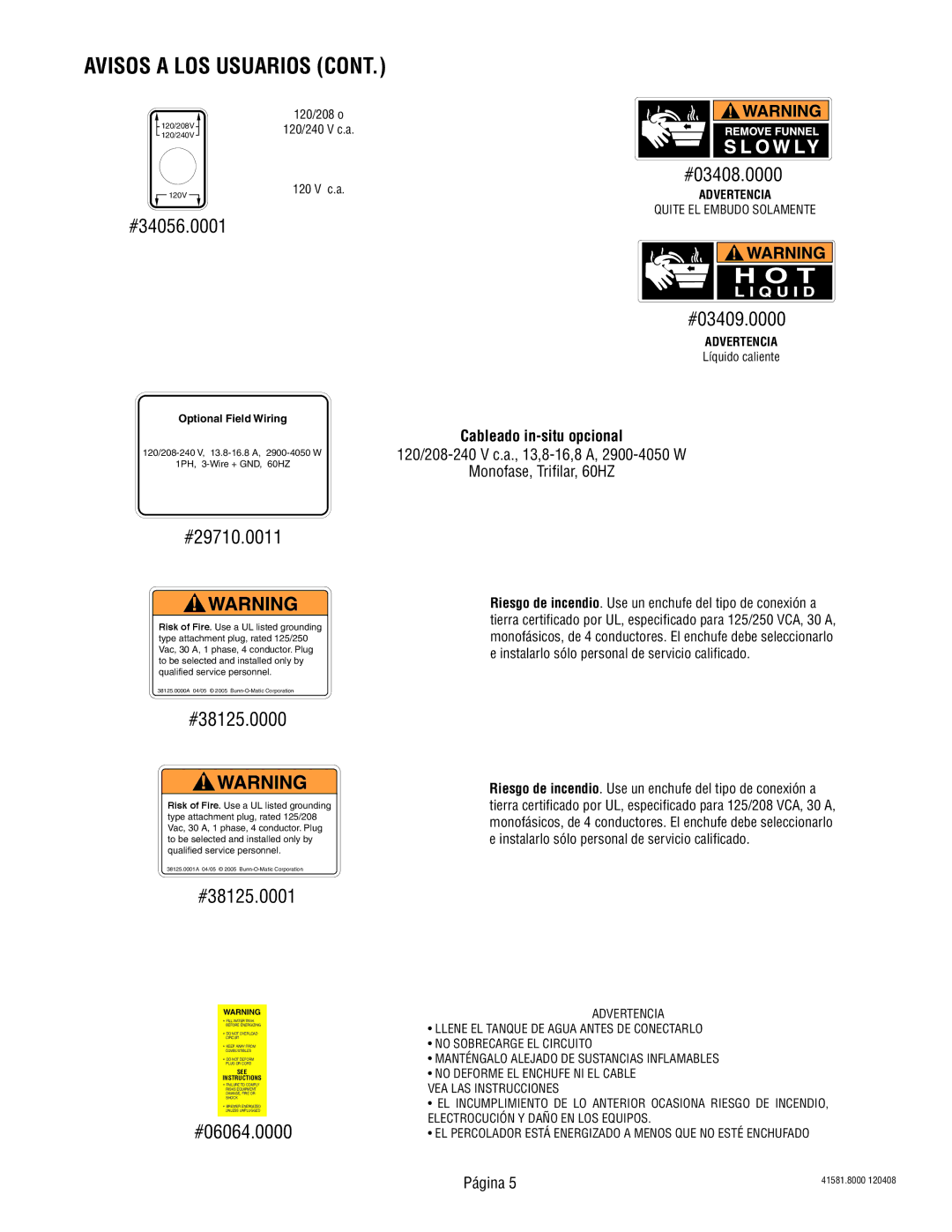 Bunn ICB-DV, ICBA, ICBC, ICBB manual #03408.0000 