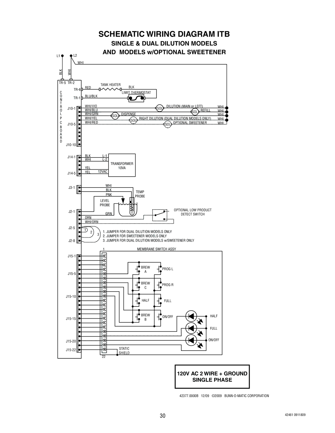 Bunn ICB/TWIN, ITB/ITCB manual Schematic Wiring Diagram ITB 