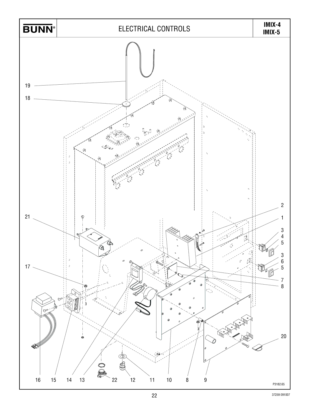 Bunn IMIX-5, IMIX-4 specifications Electrical Controls 