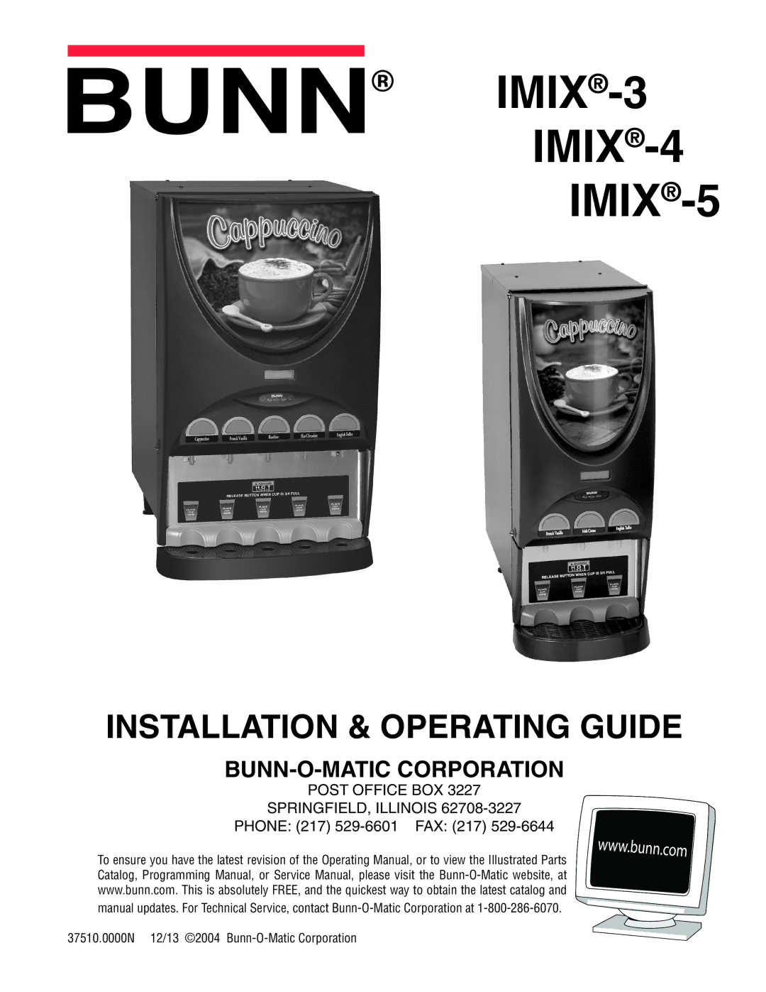 Bunn service manual IMIX-3 IMIX-4 IMIX-5 