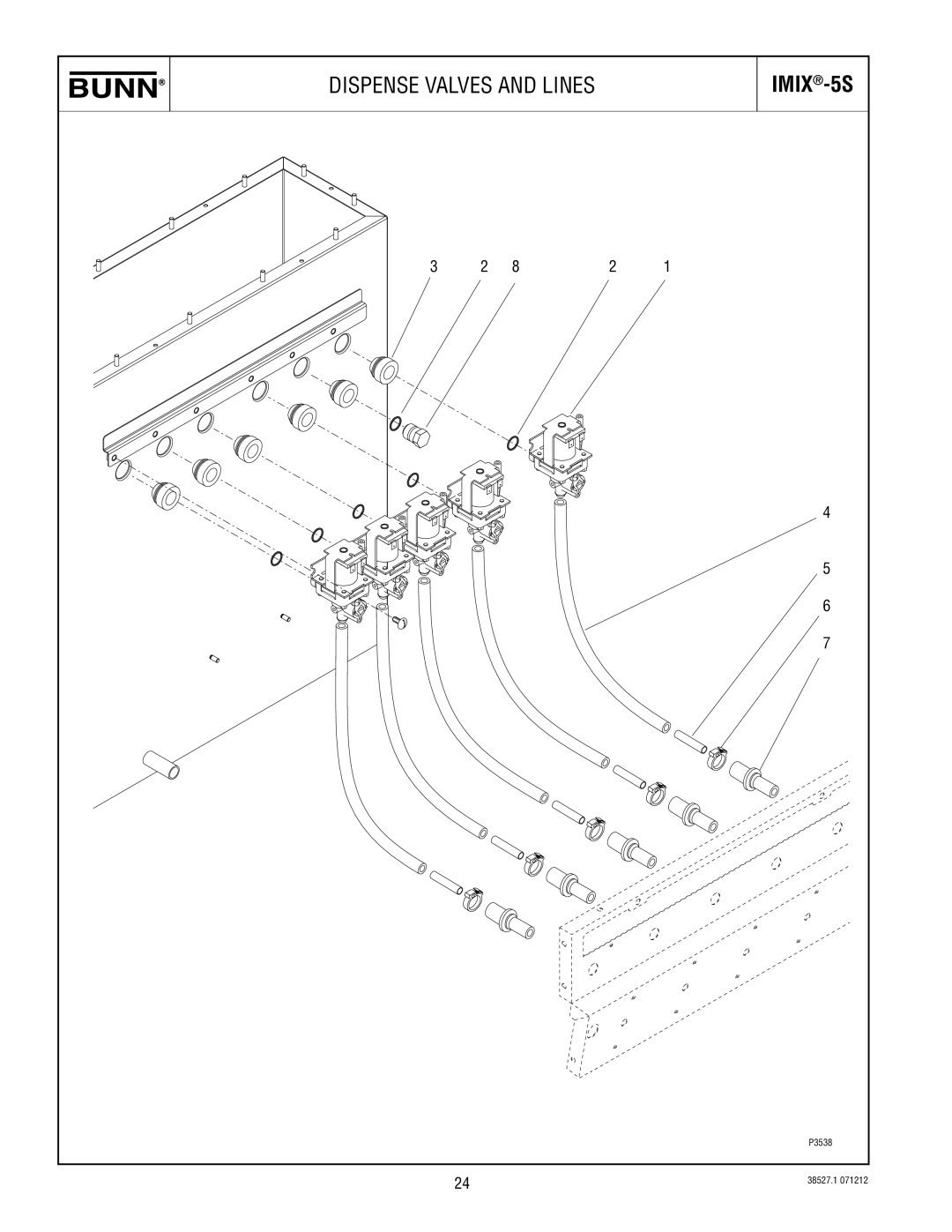 Bunn imix-5s specifications Dispense Valves and Lines 