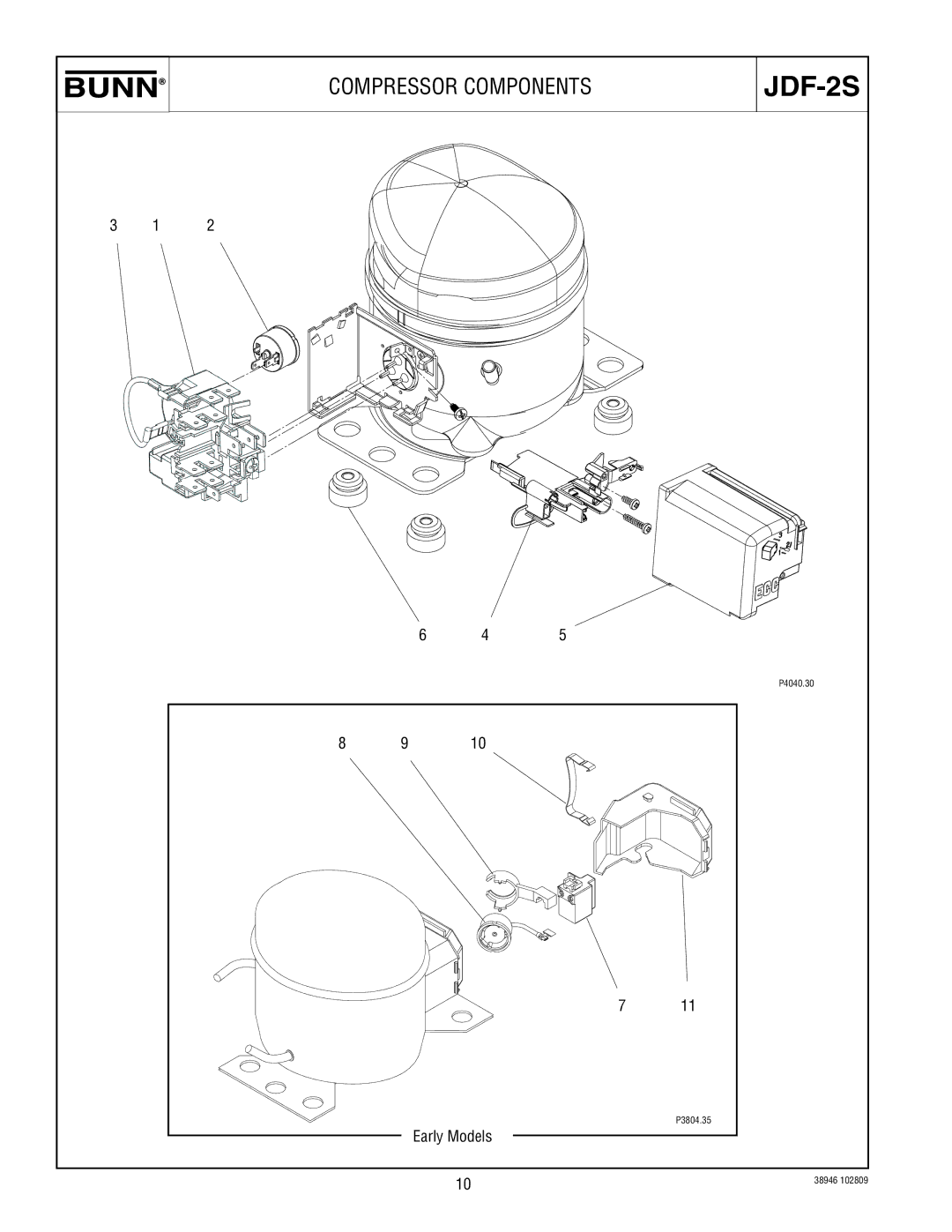 Bunn JDF-2S manual Compressor Components 