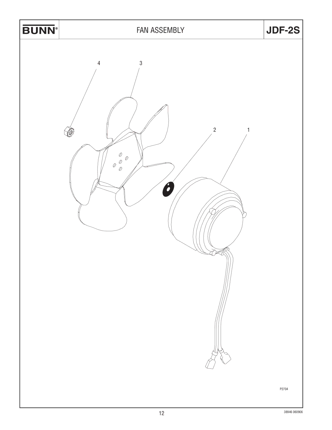 Bunn JDF-2S manual FAN Assembly 