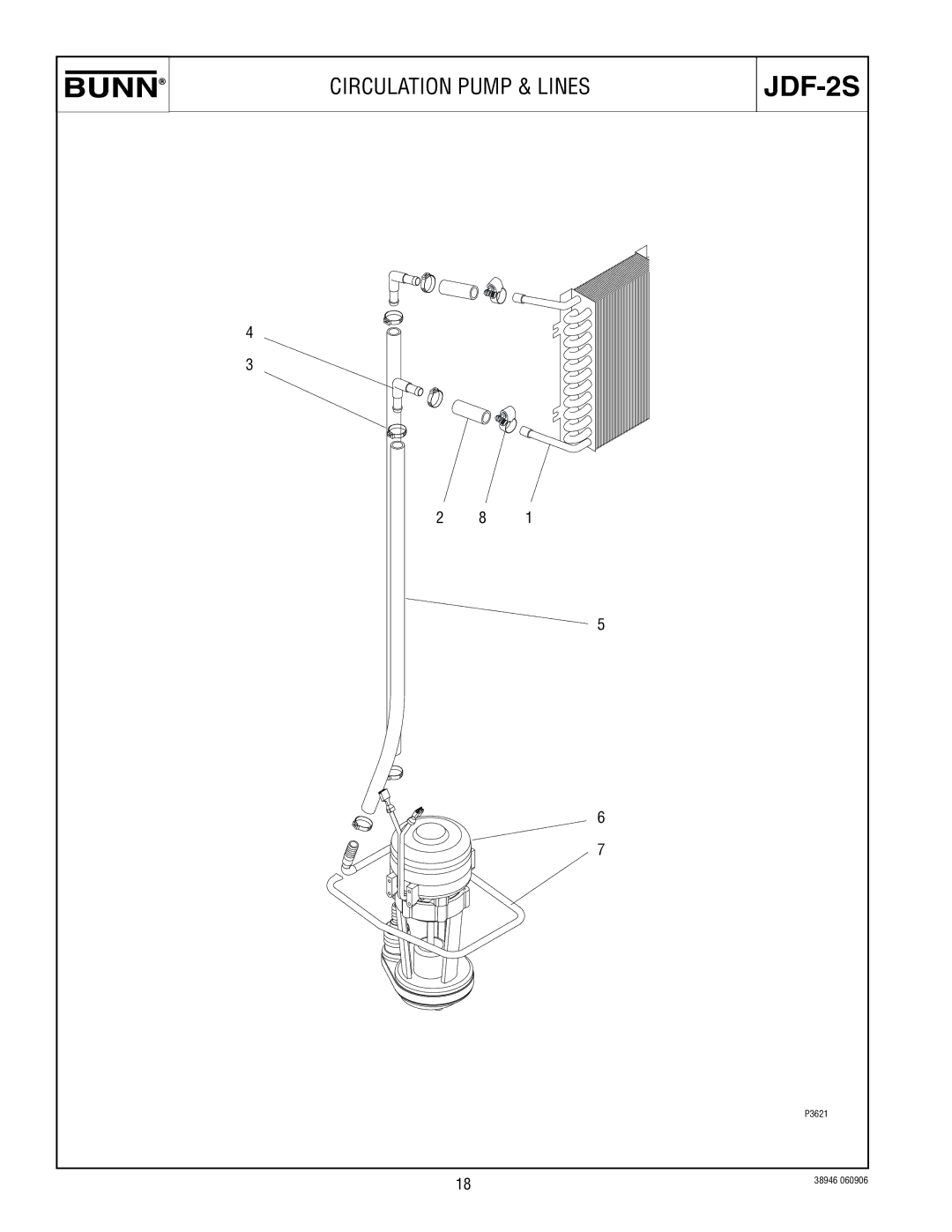 Bunn JDF-2S manual Circulation Pump & Lines 