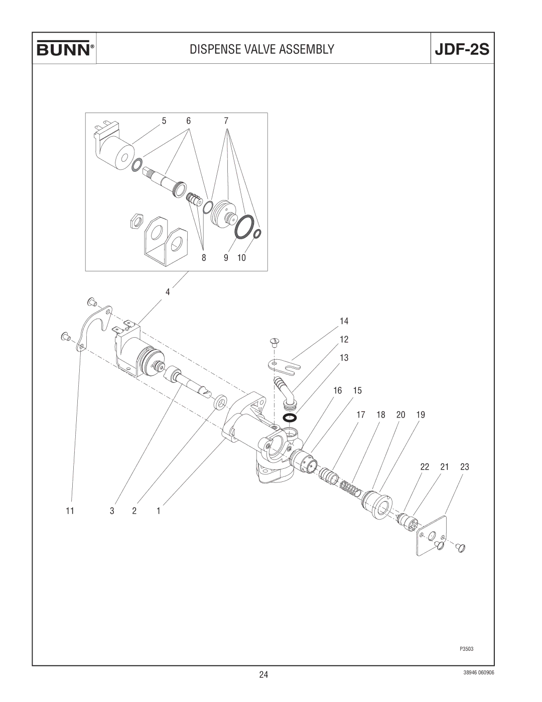 Bunn JDF-2S manual Dispense Valve Assembly 