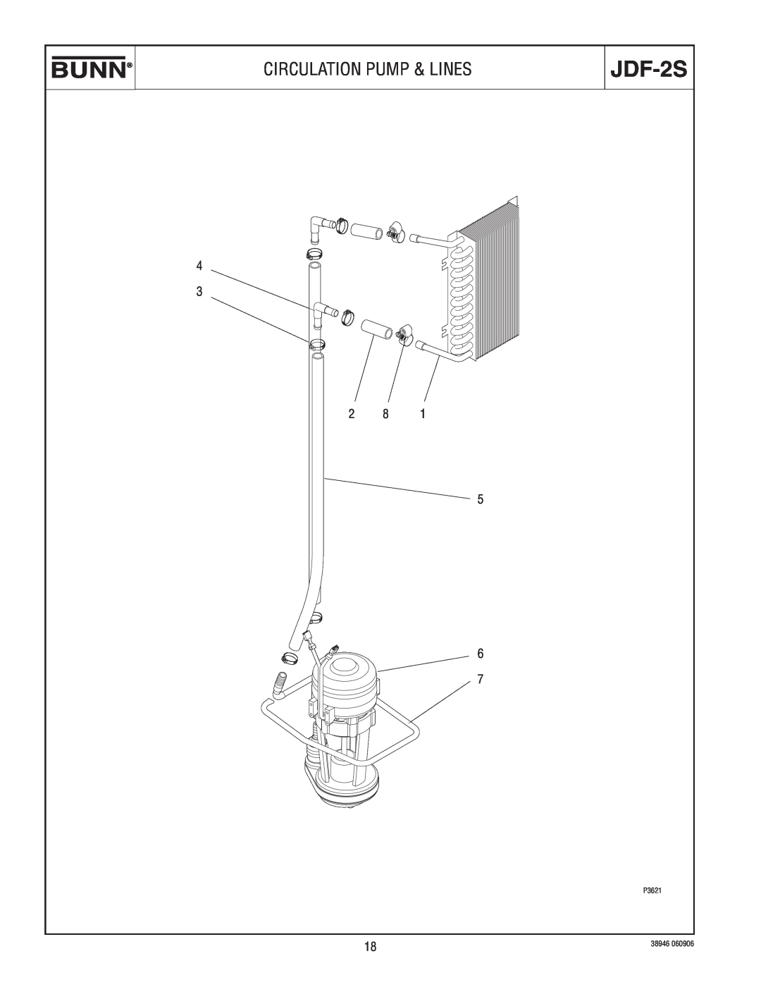 Bunn JDF-2S manual Circulation Pump & Lines 