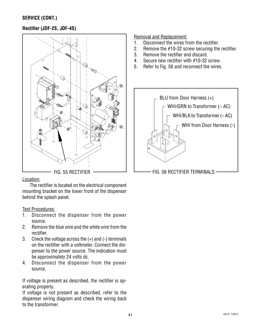 Bunn JDF-4D, JDF-4SB manual Rectifier JDF-2S, JDF-4S 