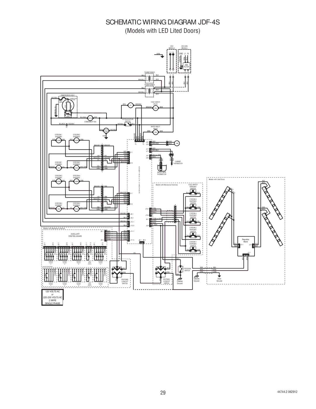 Bunn service manual Schematic Wiring Diagram JDF-4S, Brn Blu Emi 