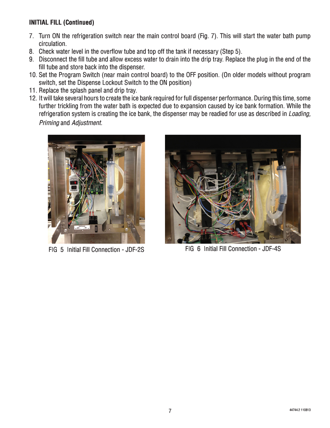 Bunn JDF-4S service manual INITIAL FILL Continued 