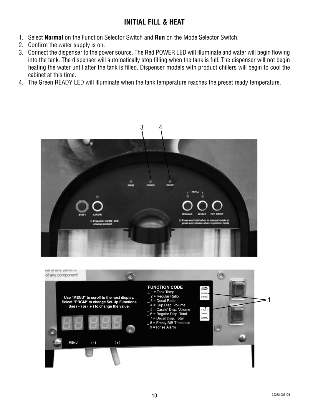 Bunn LCC-2 service manual Initial Fill & Heat 