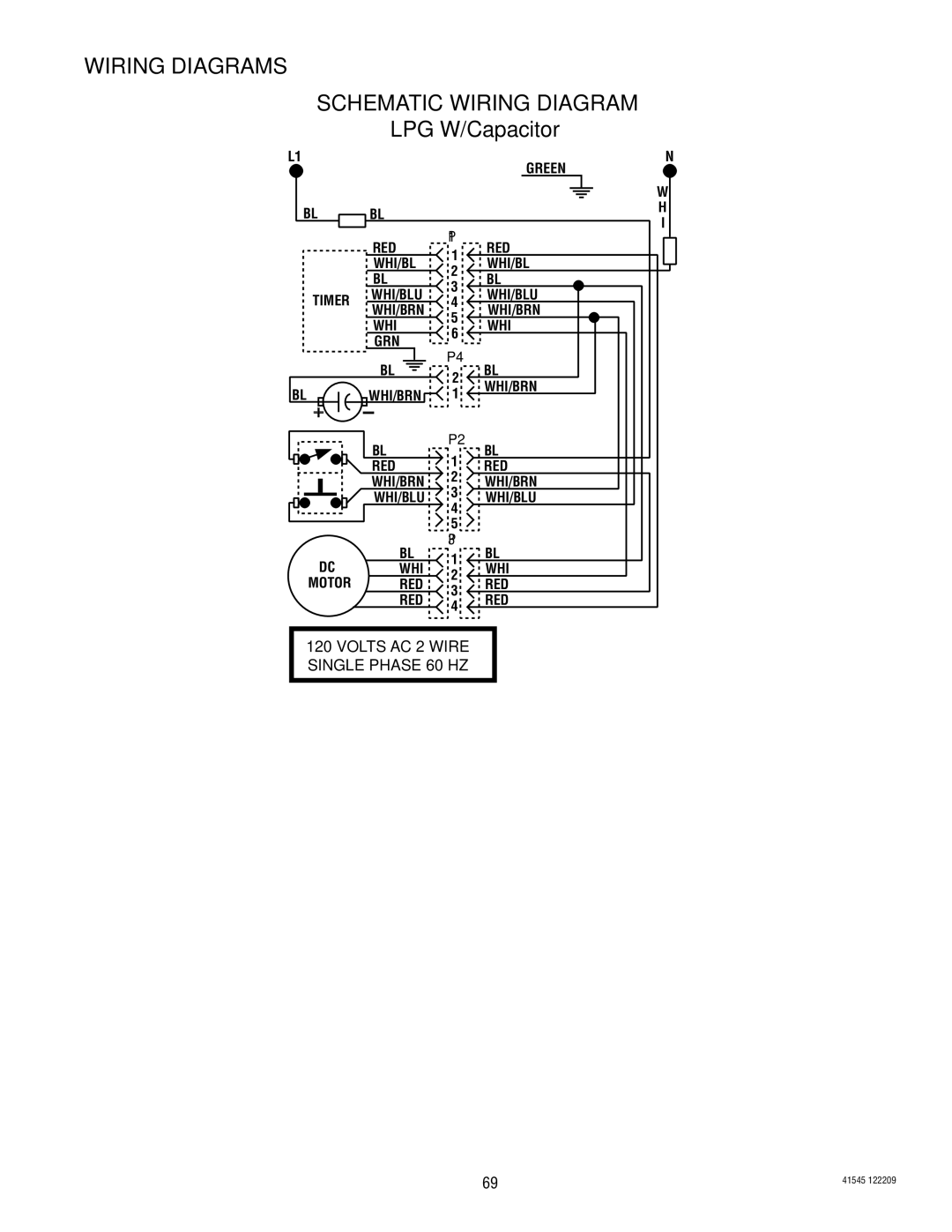 Bunn FPG-2, LPG-2, G9WD, G2 TRIFECTA, G9-2T DBC service manual Wiring Diagrams Schematic Wiring Diagram, LPG W/Capacitor 