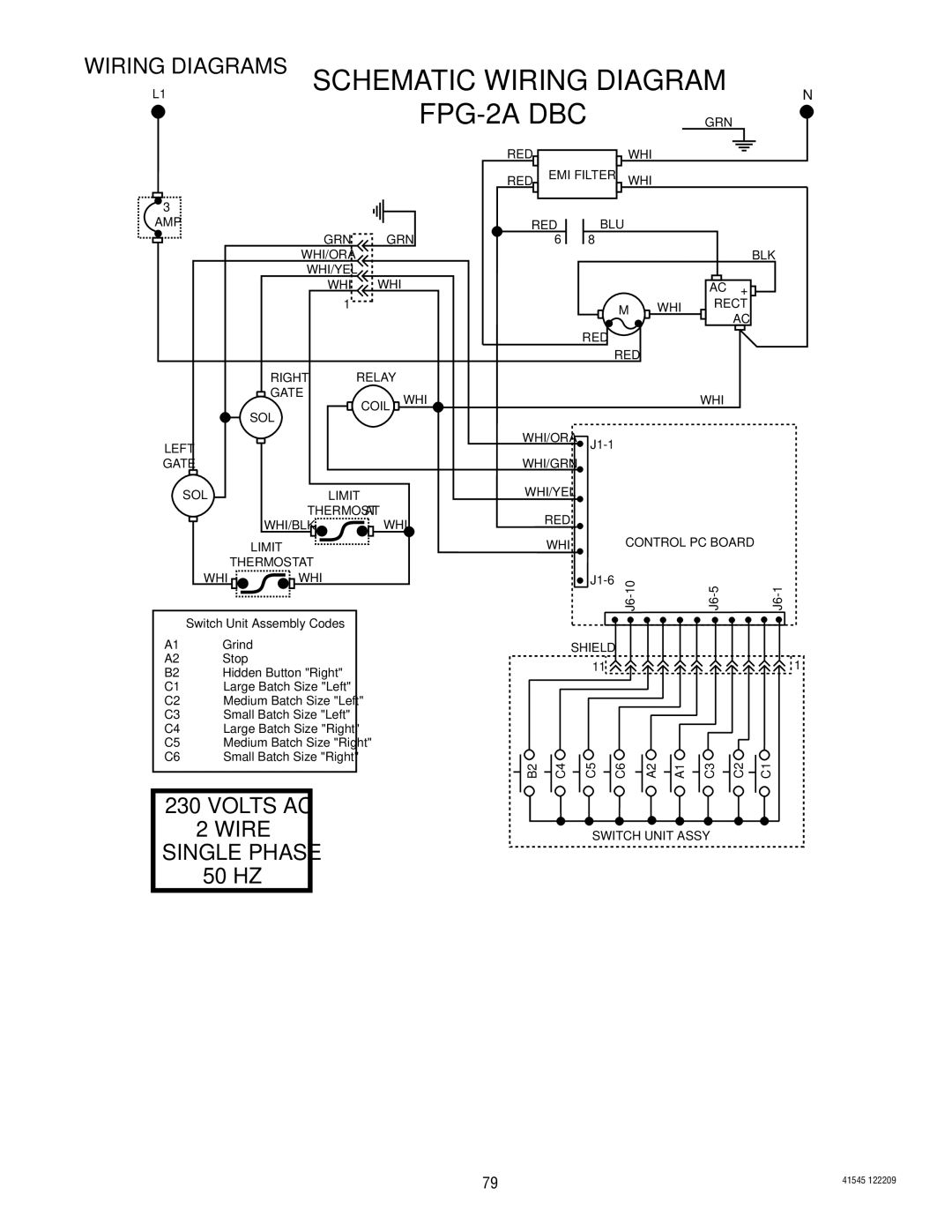 Bunn LPG-2, G9WD, G2 TRIFECTA, G9-2T DBC service manual FPG-2A DBC 