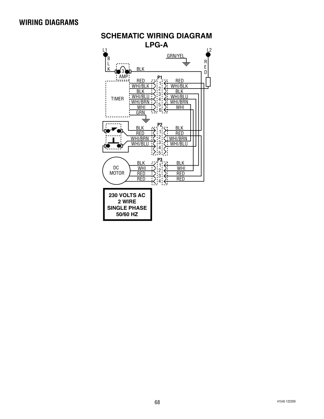 Bunn G9-2T DBC, LPG-2, G9WD, FPG-2 Lpg-A, Wiring Diagrams, Schematic Wiring Diagram, VOLTS AC 2 WIRE SINGLE PHASE 50/60 HZ 