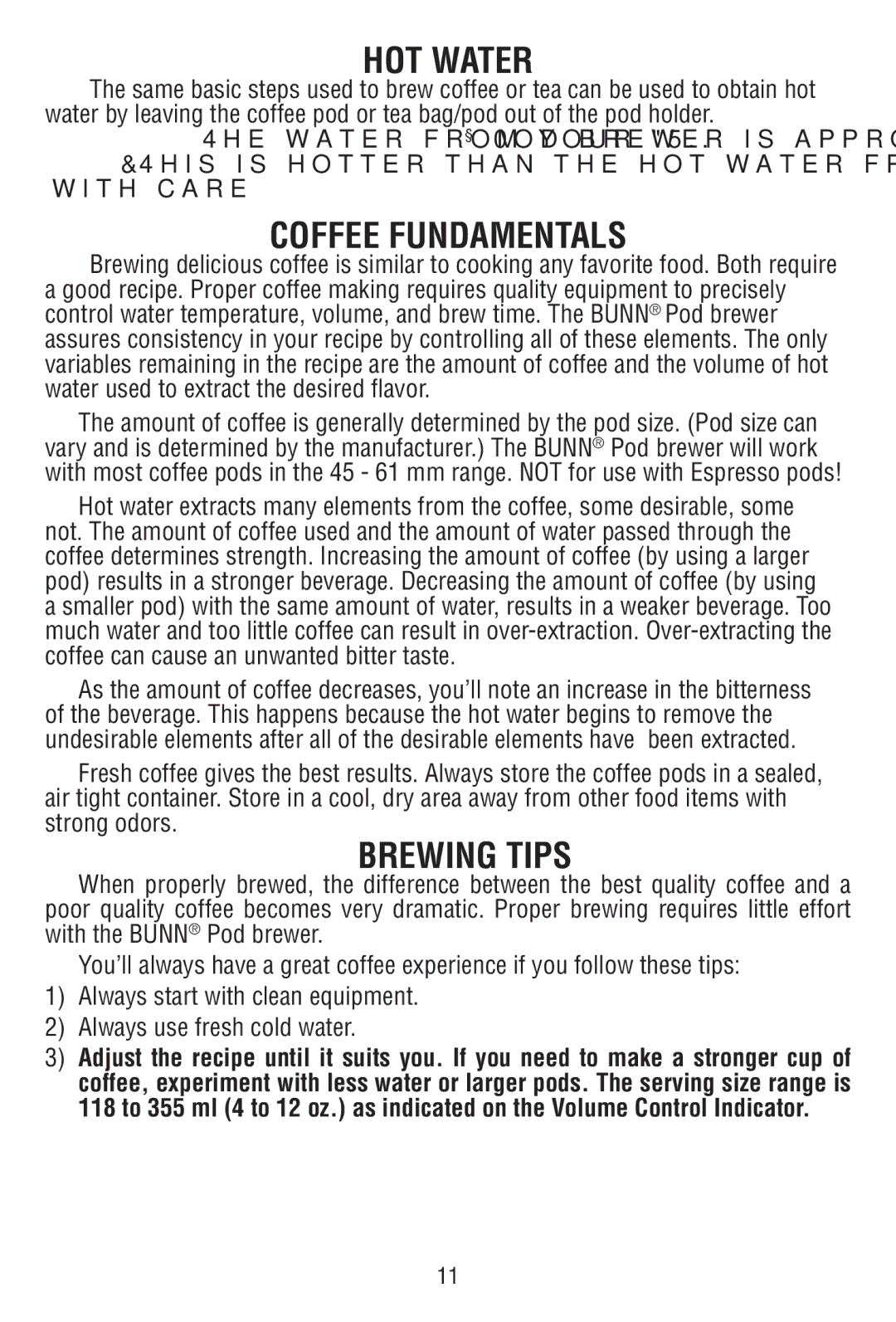 Bunn MCPA manual HOT Water, Coffee Fundamentals, Brewing Tips 