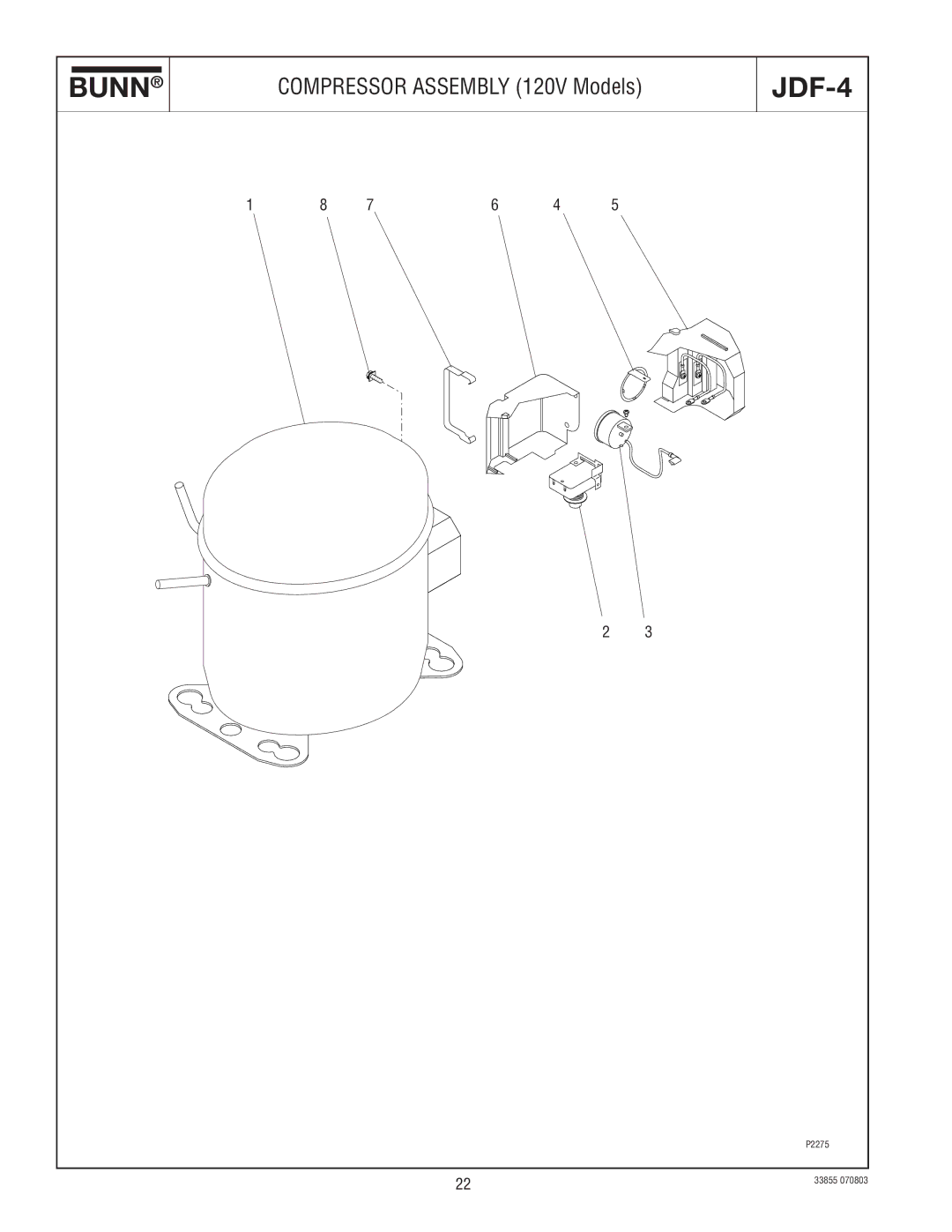 Bunn N  0005473 manual Compressor Assembly 120V Models 