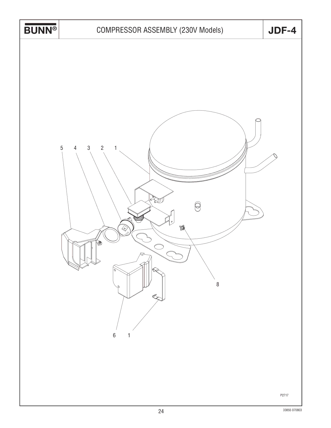 Bunn N  0005473 manual Compressor Assembly 230V Models 