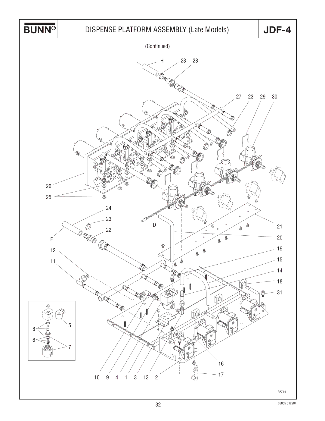 Bunn N  0005473 manual Dispense Platform Assembly Late Models 