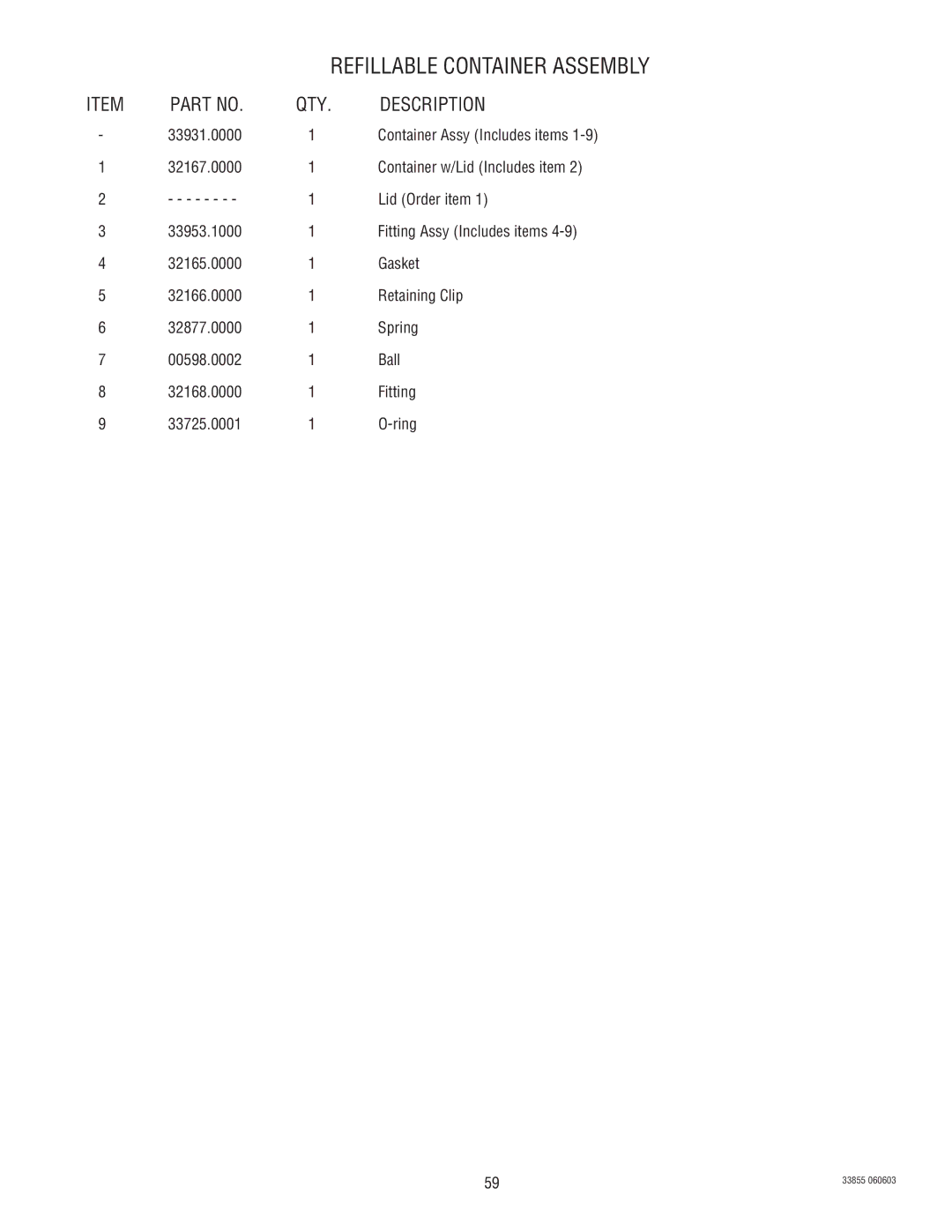 Bunn N  0005473 manual Refillable Container Assembly 