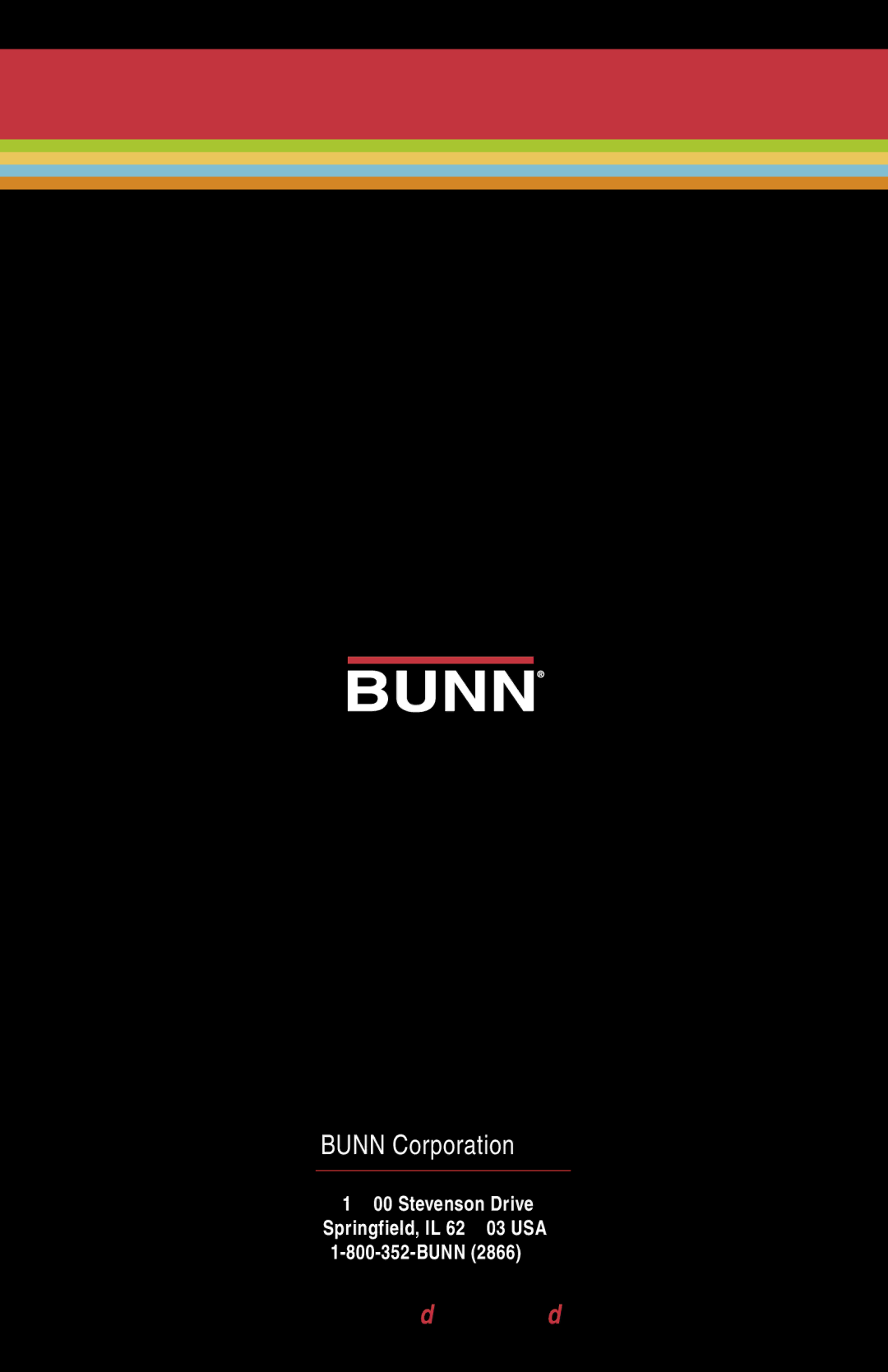 Bunn NHBX-W, NHBX-B manual Bunn Corporation 