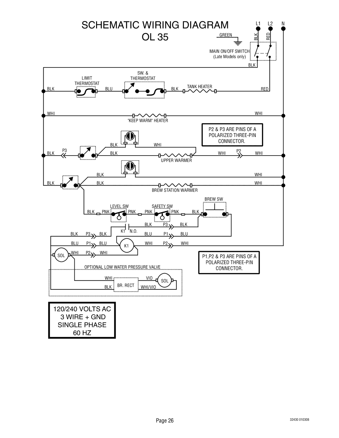 Bunn RL00006929 service manual Schematic Wiring Diagram 