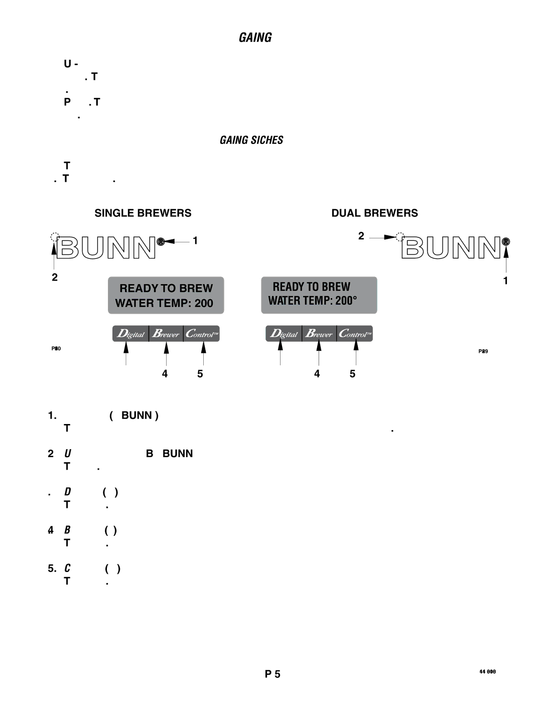 Bunn SNG0033000 manual Programming Switches 