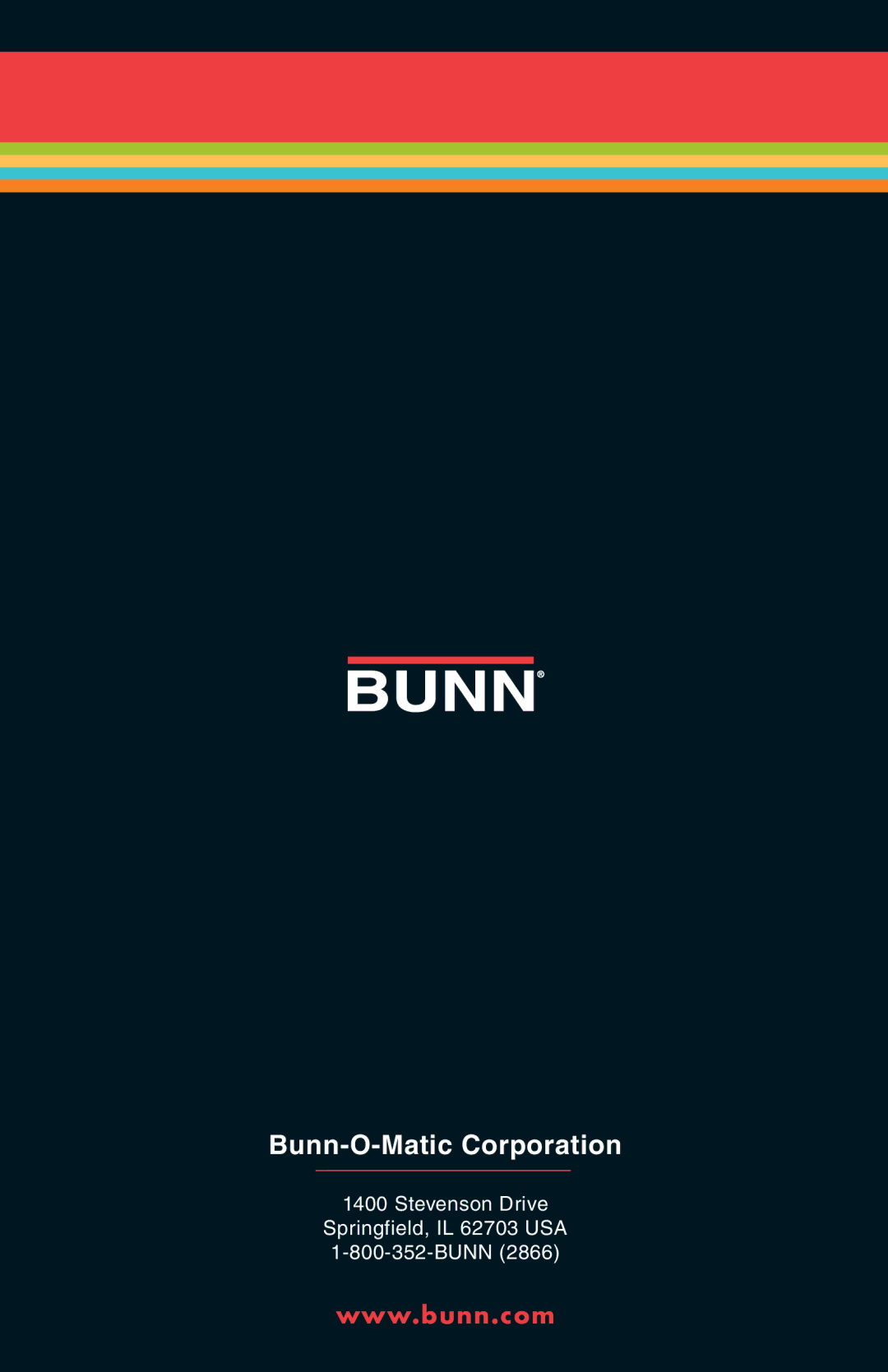 Bunn NHBX-W, STX, NHBX-B manual Bunn-O-Matic Corporation 