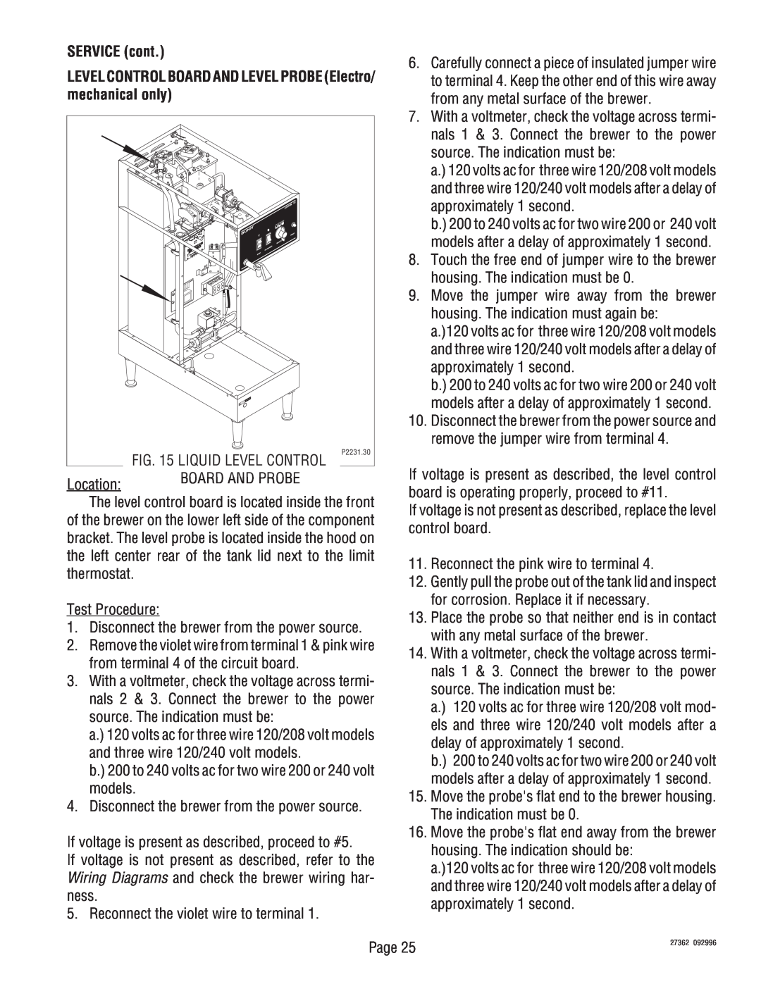 Bunn System III manual SERVICE cont 
