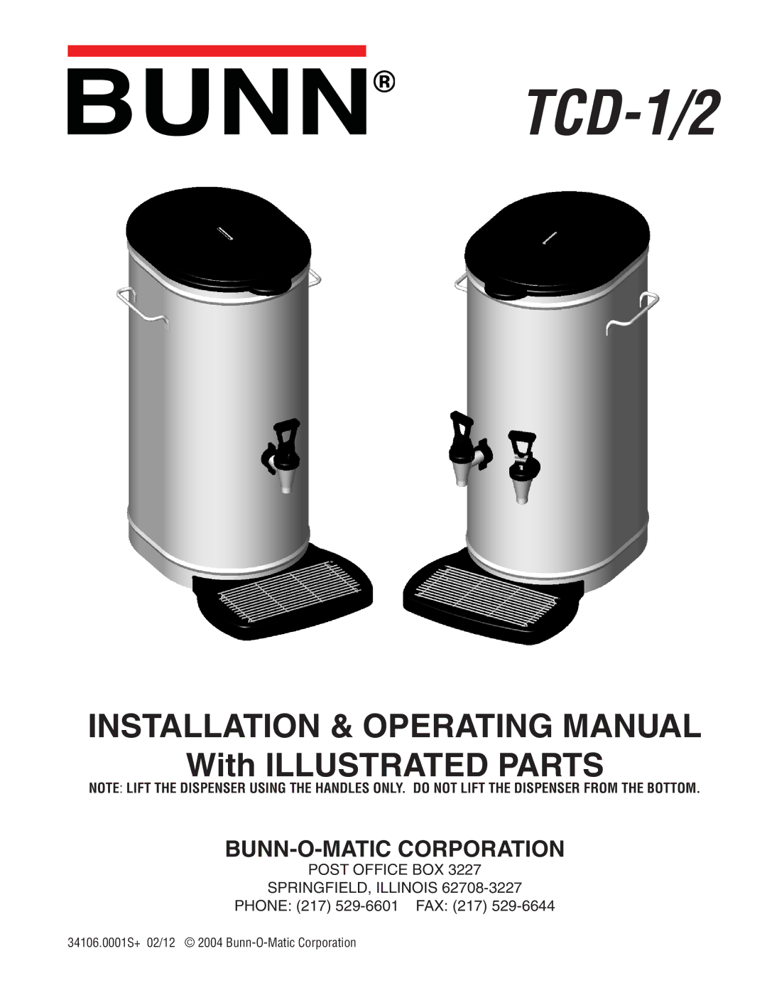 Bunn TCD - 1/2 manual TCD-1/2 