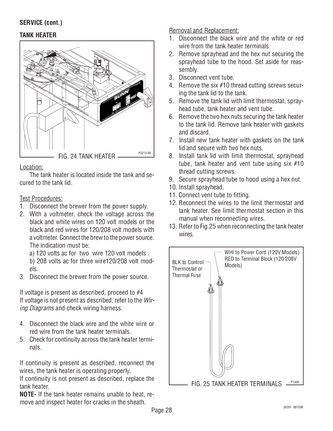 Bunn TNTF-3, TNT-3 manual Tank Heater, Indication must be, Els 