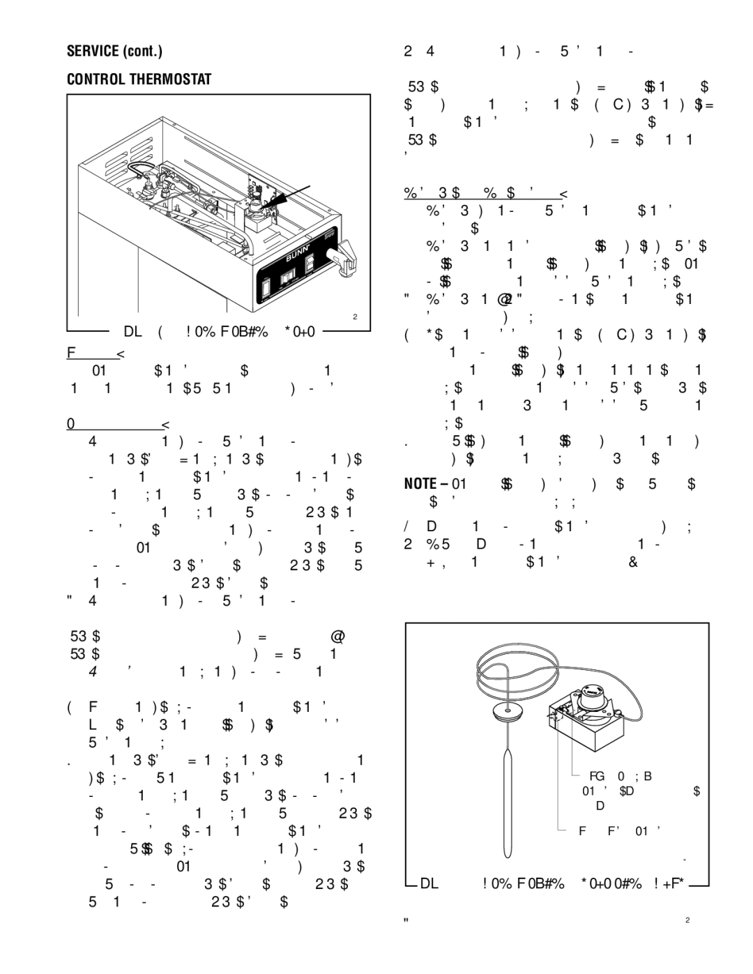 Bunn TWF service manual Control Thermostat, Test Procedures Disconnect the brewer from the power source 