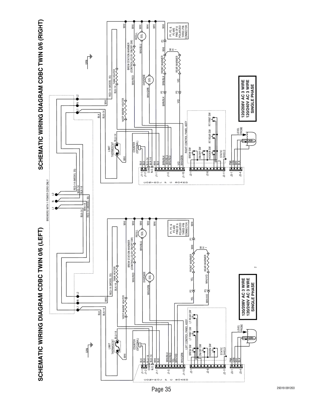 Bunn TWIN service manual Schematic Diagramwiring Twincdbc 