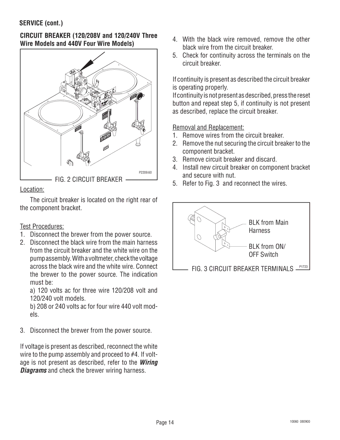 Bunn U3A service manual Service, Wire Models and 440V Four Wire Models, Location 