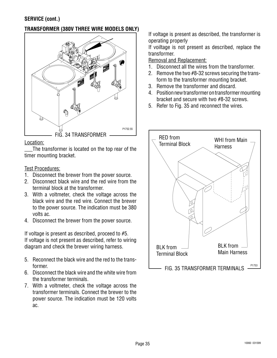 Bunn U3A service manual Transformer, Remove the transformer and discard 