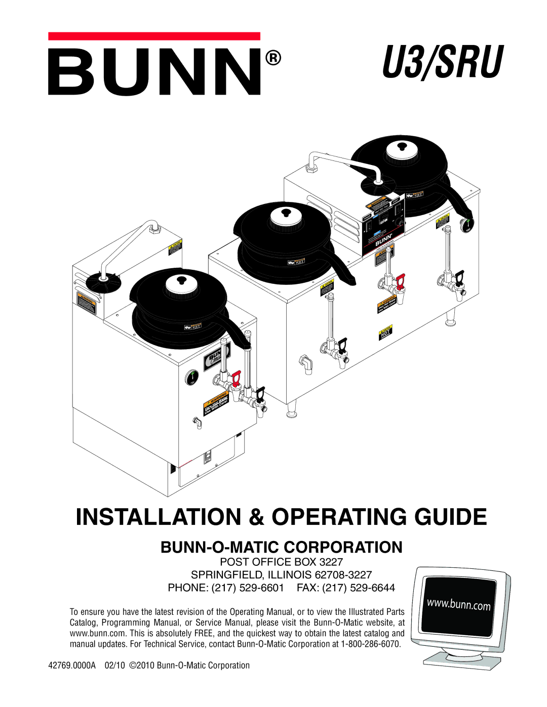 Bunn U3/SRU service manual 